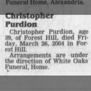 Obituary for Purdlon Christopher Purdion